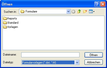 Eingabe von Dateinamen incl. der Pfadangabe. Durch einen Mausklick auf die Schaltfläche (Button) rechts neben dem Eingabefeld oder durch drücken der Funktionstaste "F3" kann eine Auswahlliste/grid der verfügbaren Dateien geöffnet werden.